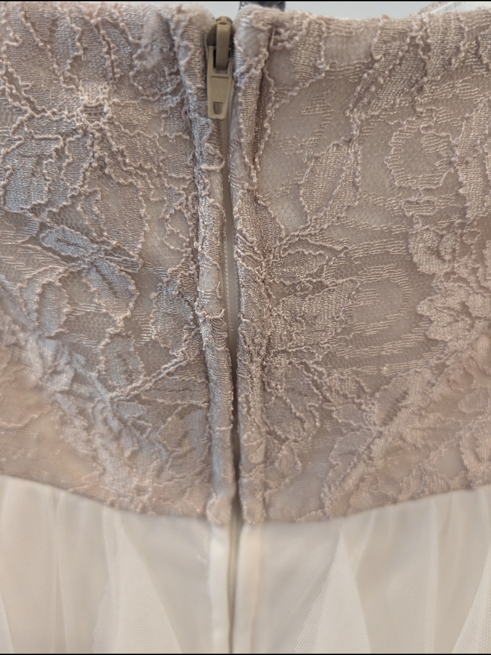 Teeze Me Blush Lace & Ivory Ruffle Cocktail Dress, Size 3 - Picture 5 of 10